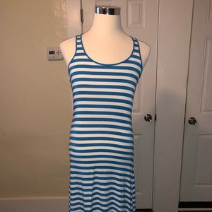 Michael Kors Blue Striped Maxi Dress Size Medium